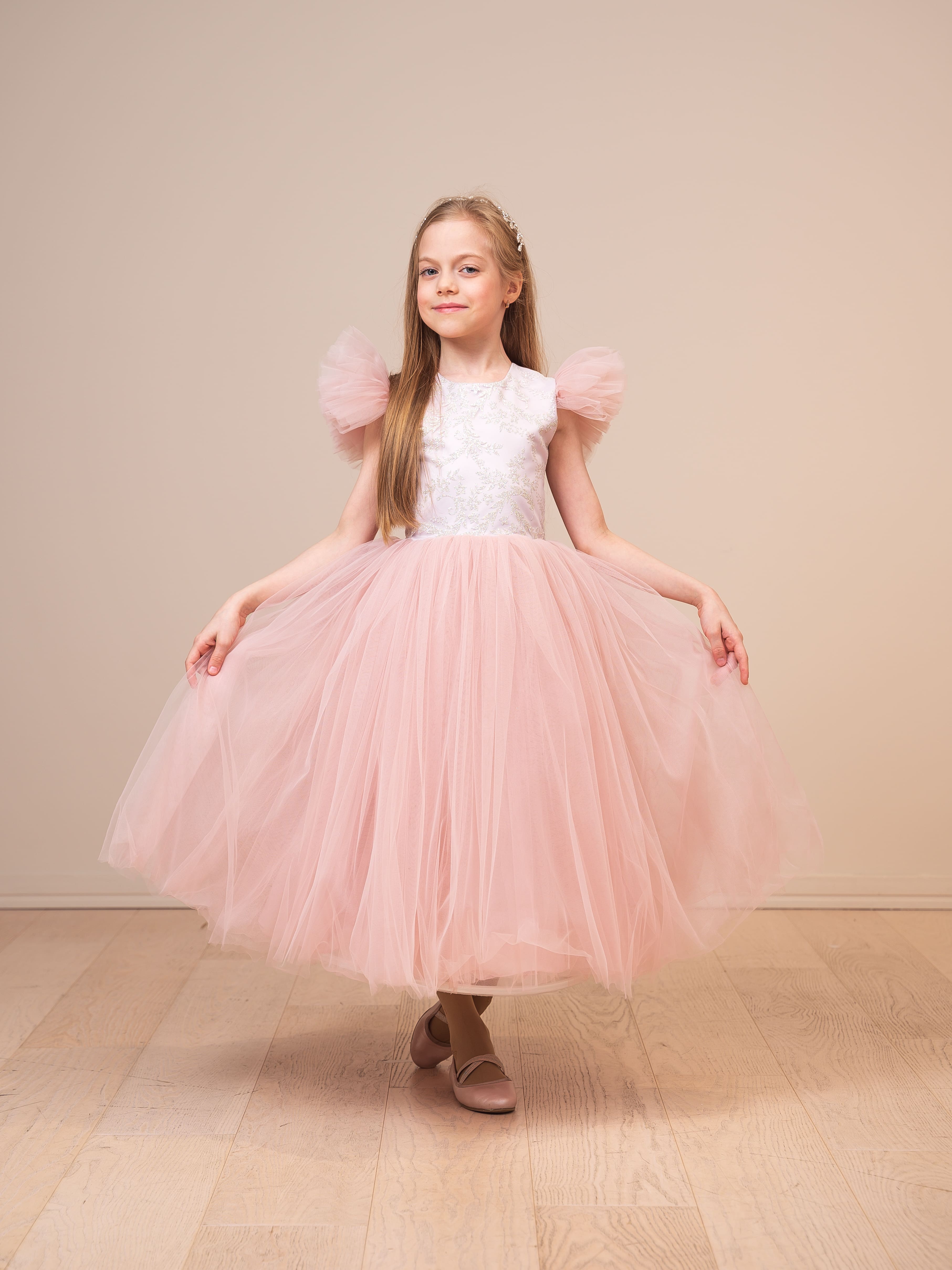 Платье короткое розовое с бантом арт.vg0212