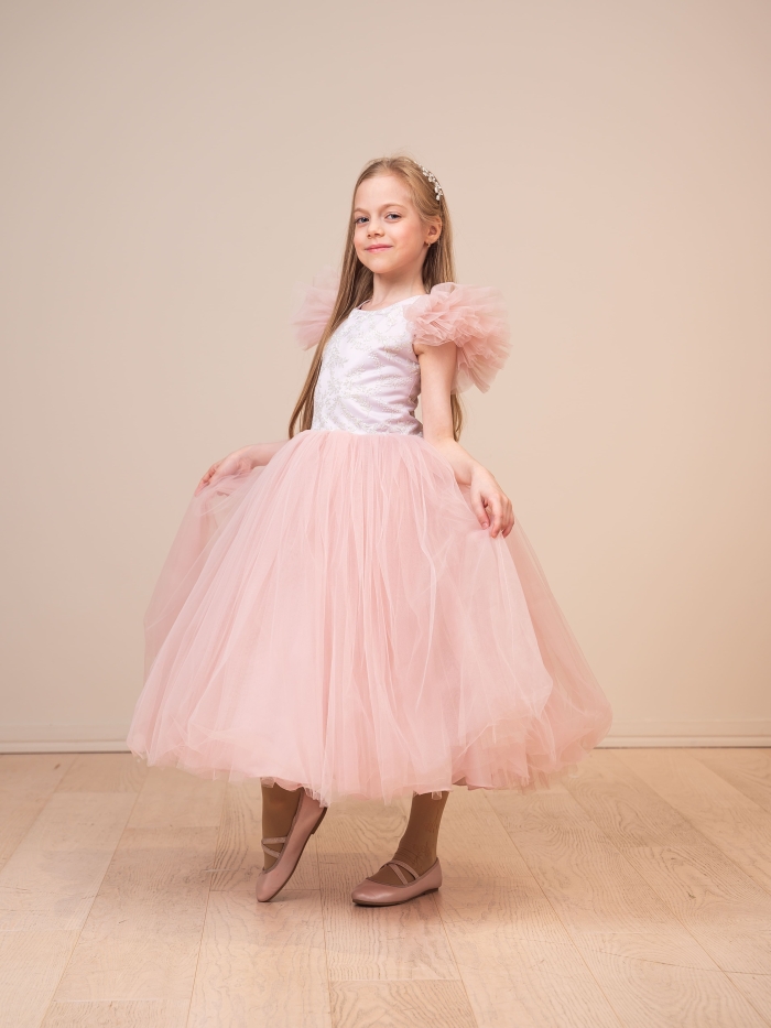Платье короткое розовое с бантом арт.vg0212